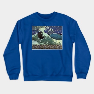 Tsar Saltan In A Barrel On The Sea - Ivan Bilibin Crewneck Sweatshirt